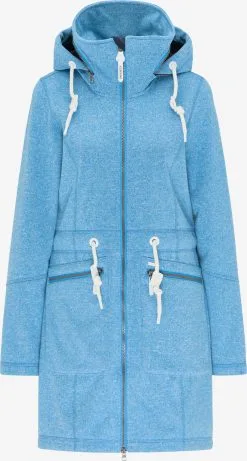 ICEBOUND Lange Vesten Gebreide Mantel Dames Blauw Gemêleerd