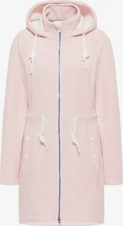 ICEBOUND Lange Vesten Gebreide Mantel Dames Pastelroze