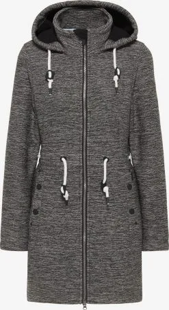 ICEBOUND Lange Vesten Gebreide Mantel Dames Grafiet